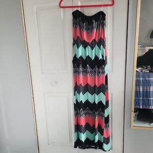 Trixxi Black and Pink Maxi Skirt Resort Wear